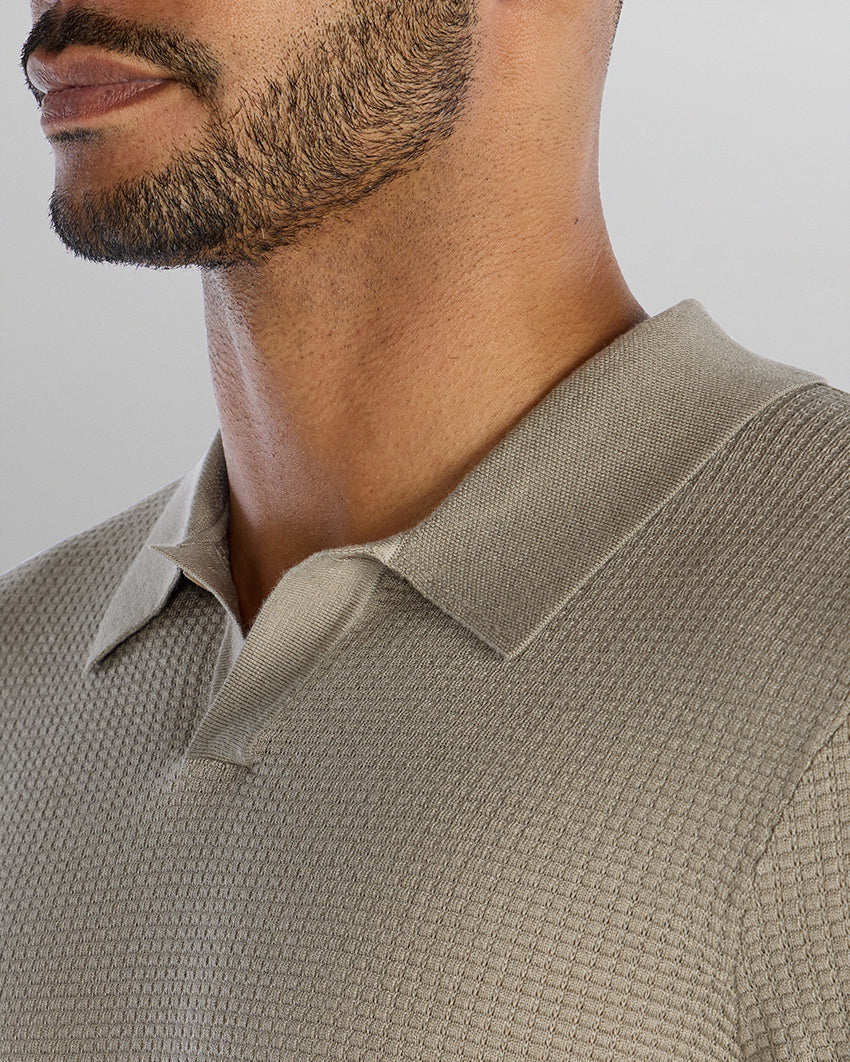 Textured Knit Polo