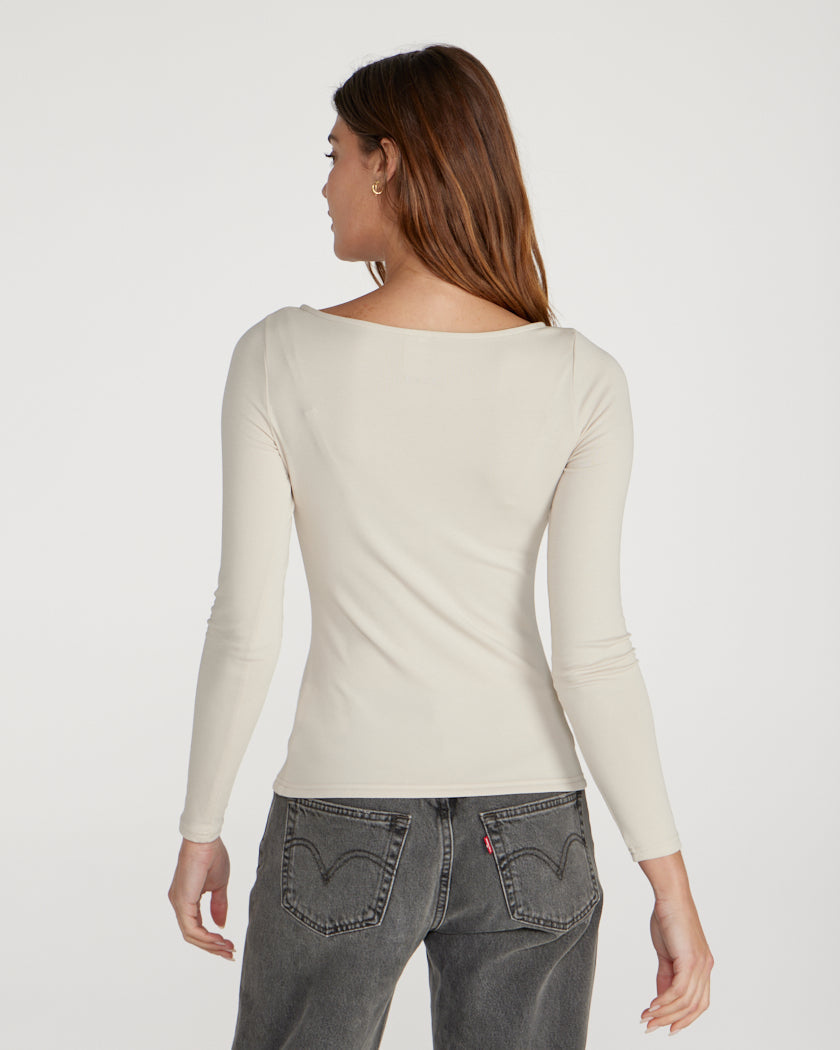 Drift Fitted Boat Neck Long Sleeve