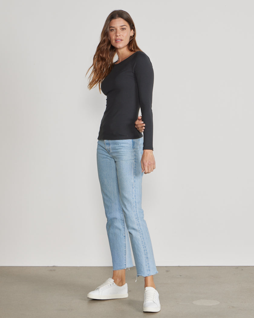 Drift Fitted Boat Neck Long Sleeve