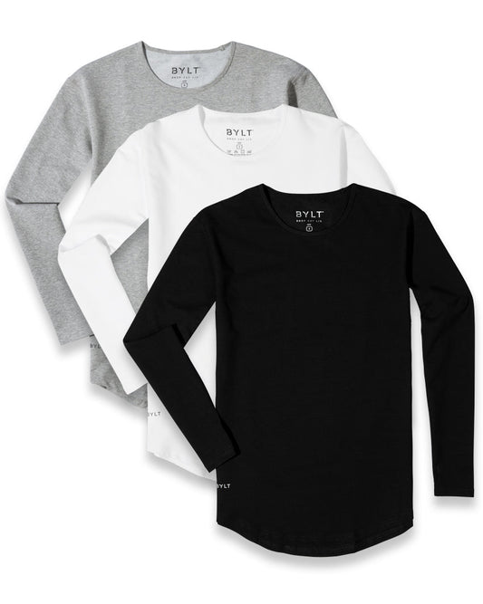Drop-Cut Long Sleeve: BYLT Signature - Custom 3 Pack