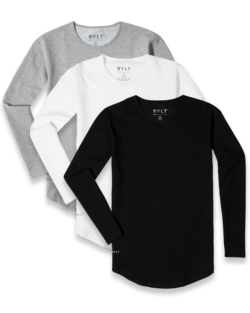 Drop-Cut Long Sleeve: BYLT Signature - Custom 3 Pack